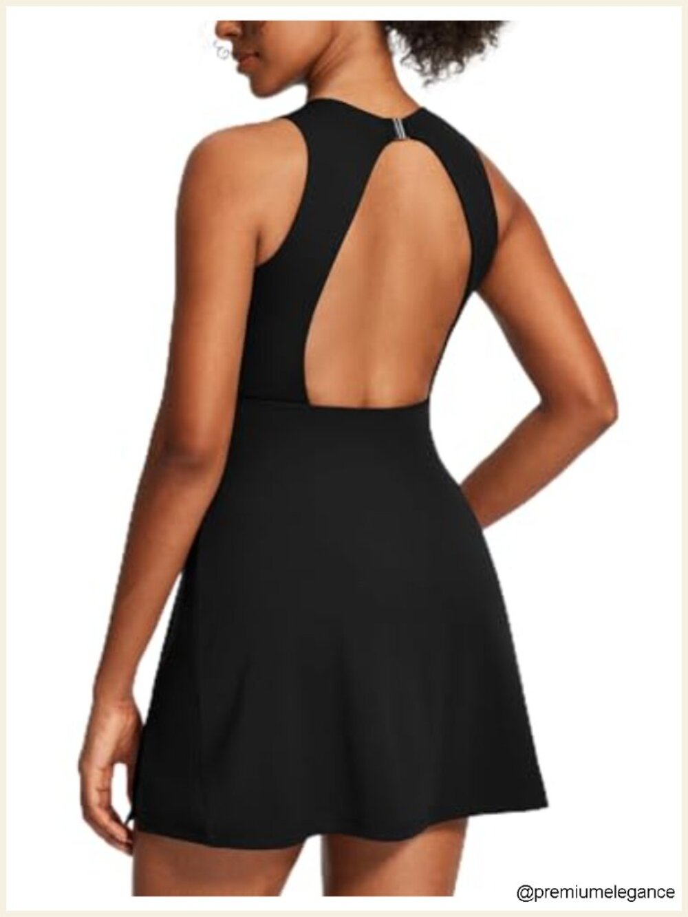 Open Back Tennis Dress with Built-in Bras and Shorts, Womens Athletic Dress,
